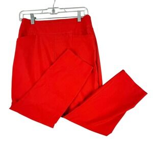 New York Company Pants Women's Petite Medium High Rise Cropped Trousers Red New